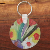 Abstracte Tulpen en lentbloemen Sleutelhanger (Voorkant)