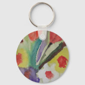 Abstracte Tulpen en lentbloemen Sleutelhanger (Achterkant)