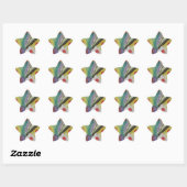 Abstracte Tulpen en lentbloemen Ster Sticker (Vel)