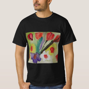 Abstracte Tulpen en lentbloemen T-shirt
