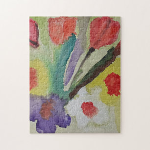 Abstracte Tulpen en lentevloeren Jigzaag Puzzle Legpuzzel