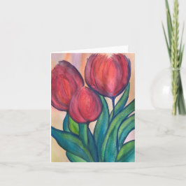Abstracte Tulpen Kleine blanco Kaart