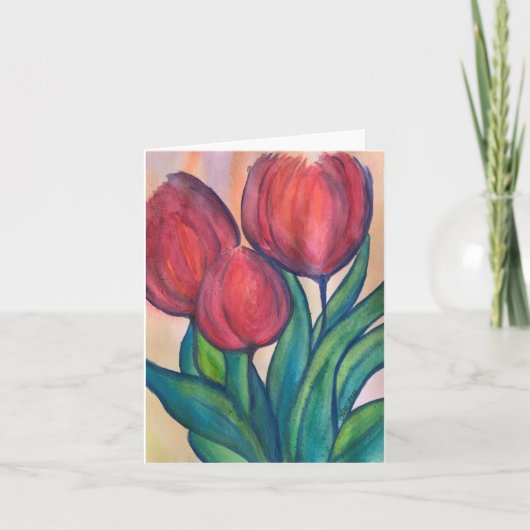 Abstracte Tulpen Kleine blanco Kaart (Voorkant)