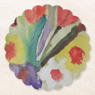 Abstracte Tulpen & Lente Bloemen Papier Onderzette Kartonnen Onderzetters