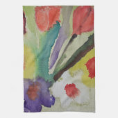 Abstracte Tulpen & Lente Bloemen Theedoek (Verticaal)