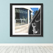 Abstracte Tulpen met witte marmer Black Canvas Afdruk (Insitu (Houten vloer))