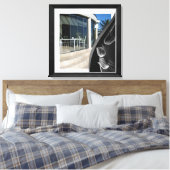 Abstracte Tulpen met witte marmer Black Canvas Afdruk (Insitu (Slaapkamer))