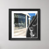 Abstracte Tulpen met witte marmer Black Canvas Afdruk (Voorkant)