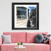 Abstracte Tulpen met witte marmer Black Canvas Afdruk (Insitu (Woonkamer))