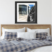 Abstracte Tulpen met witte marmer Black Canvas Afdruk (Insitu (Slaapkamer))