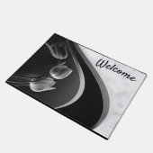 Abstracte Tulpen met witte marmer Deurmat (Schuin)