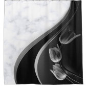 Abstracte Tulpen met witte marmer Douchegordijn (Voorkant)