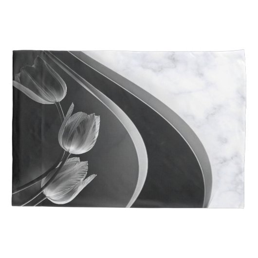 Abstracte Tulpen met witte marmer Kussensloop (Achterkant)