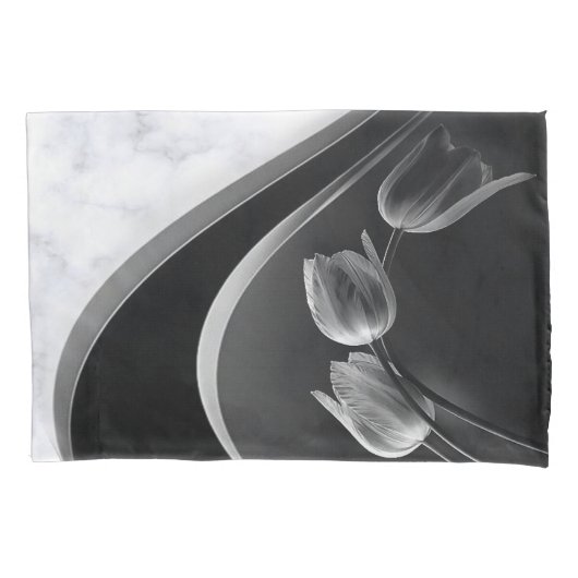 Abstracte Tulpen met witte marmer Kussensloop (Voorkant)