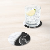 Abstracte Tulpen met witte marmer Ronde Kartonnen Onderzetter (Insitu)