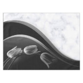 Abstracte Tulpen met witte marmer Tafelkleed (Voorkant (Horizontaal))