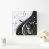 Abstracte Tulpen met witte marmer Vierkante Klok (Huis)