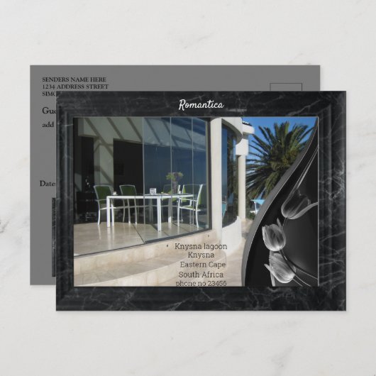 Abstracte Tulpen met zwarte marmer Briefkaart (Voorkant / Achterkant)