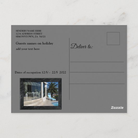 Abstracte Tulpen met zwarte marmer Briefkaart (Achterkant)