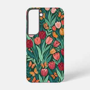 Abstracte tulpen vlinders Samsung hoesjes Galaxy Hoesje