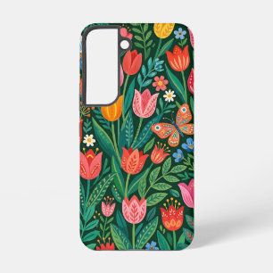 Abstracte tulpen vlinders Samsung hoesjes Galaxy Hoesje