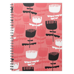 Abstracte tulpenbloemen silhouet naadloos patroon notitieboek