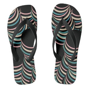 Abstracte tunnelzwemmen roze groene zwarte teenslippers