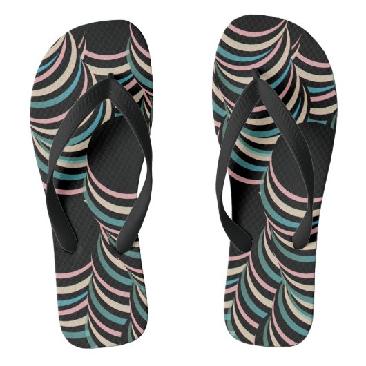 Abstracte tunnelzwemmen roze groene zwarte teenslippers (Voetbed)