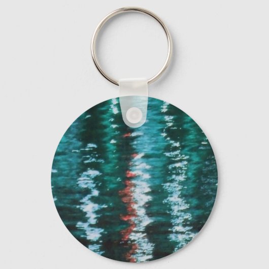 Abstracte Turkooise Keychain (Voorkant)