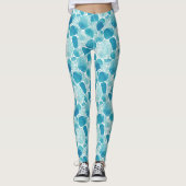 Abstracte turkooizen ingewikkelde leggings (Voorkant)
