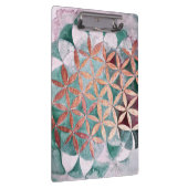 Abstracte turkooizen roos gouden waterverf rozetpa klembord (Rechts)