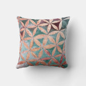 Abstracte turkooizen roos gouden waterverf rozetpa kussen (Achterkant)