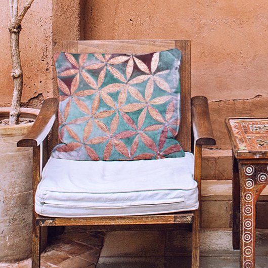 Abstracte turkooizen roos gouden waterverf rozetpa kussen