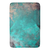 abstracte turquoise blauwgroen grunge textuurachte badmat (Voorkant Verticaal)