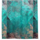 abstracte turquoise blauwgroen grunge textuurachte douchegordijn (Voorkant)