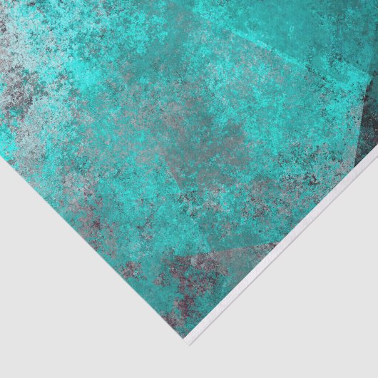 abstracte turquoise blauwgroen grunge textuurachte tissuepapier (Detail)