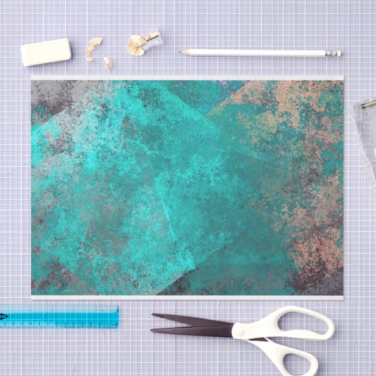 abstracte turquoise blauwgroen grunge textuurachte tissuepapier (Craft)