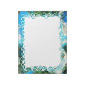Abstracte Turquoise Blue & Zee Green Custom-laptop Notitieblok (Linkerzijde)