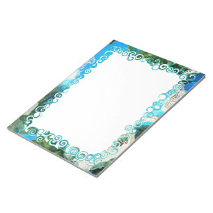 Abstracte Turquoise Blue & Zee Green Custom-laptop Notitieblok