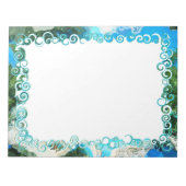 Abstracte Turquoise Blue & Zee Green Custom-laptop Notitieblok (Voorkant)