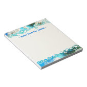 Abstracte Turquoise Blue & Zee Green Custom-laptop Notitieblok (Schuin)