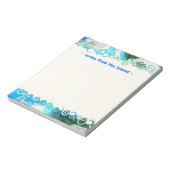 Abstracte Turquoise Blue & Zee Green Custom-laptop Notitieblok (Linkerzijde)