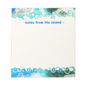 Abstracte Turquoise Blue & Zee Green Custom-laptop Notitieblok (Voorkant)