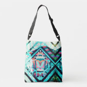 Abstracte Turquoise Crossbody Bag Tas (Achterkant)