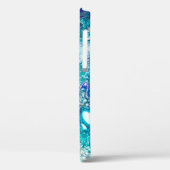 Abstracte turquoise en blue Paint Cell Swirl Case-Mate iPhone Case (Achterkant / Links)