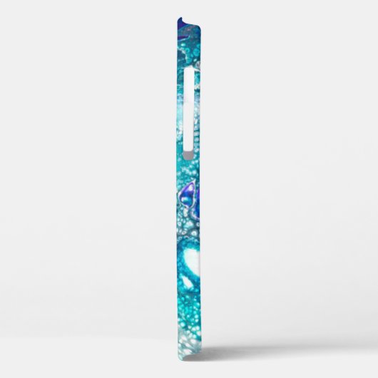 Abstracte turquoise en blue Paint Cell Swirl Case-Mate iPhone Case (Achterkant / Links)