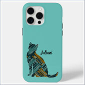 Abstracte Turquoise en Gold Cat Lover Case-Mate iPhone Case
