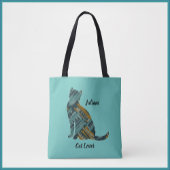 Abstracte Turquoise en Gold Cat Tote Bag
