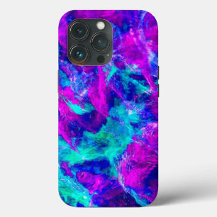 Abstracte turquoise en roze vlammen Case-Mate iPhone case