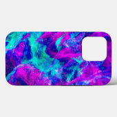 Abstracte turquoise en roze vlammen Case-Mate iPhone case (Achterkant (horizontaal))